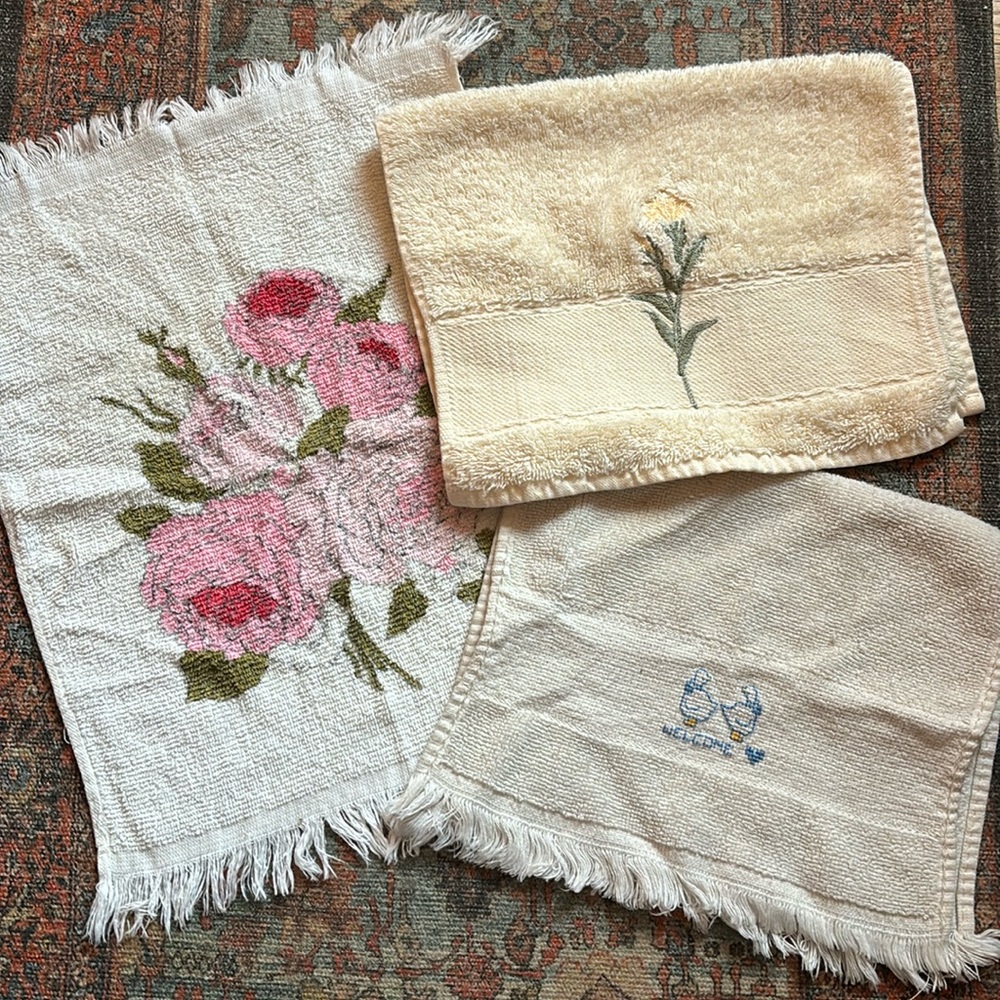 Lot of Three Vintage Hand Towels